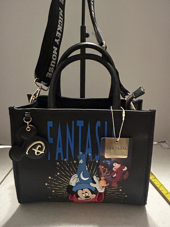 Primark Handbags - Disney Fantasia Black Embroidered 
Mickey Sorcerer Tote Bag